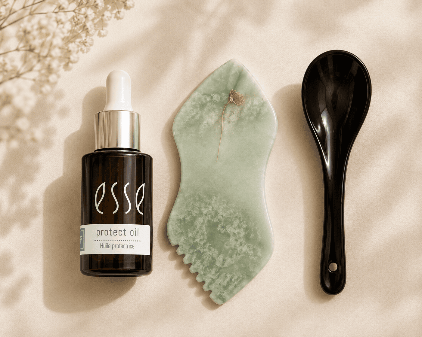 Esse Protect Oil Donna’s recommended facial Gua Sha tool Traditional Gua Sha spoon